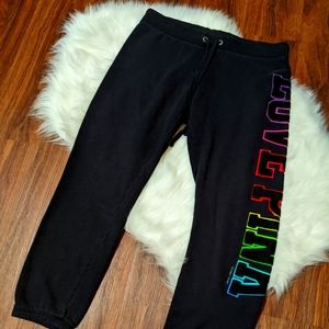 Love Pink Rainbow Sweatpants / Size Sm